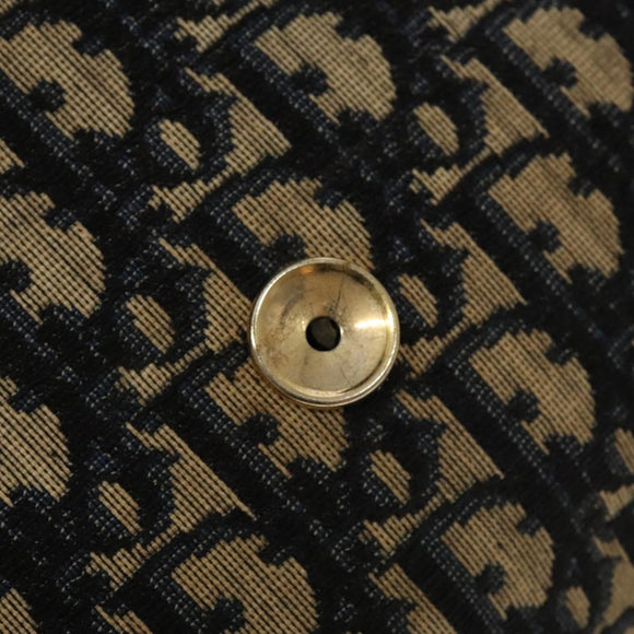 Christian Dior Trotter Canvas Shoulder Bag Navy Gold Auth 134731