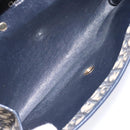 Christian Dior Trotter Canvas Shoulder Bag Navy Gold Auth 134731-12