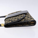 Christian Dior Trotter Canvas Shoulder Bag Navy Gold Auth 134731-4