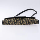 Christian Dior Trotter Canvas Shoulder Bag Navy Gold Auth 134731-5