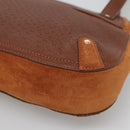 Salvatore Ferragamo Gancini Shoulder Bag Suede Brown Gold Auth 134733-14