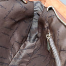 Salvatore Ferragamo Gancini Shoulder Bag Suede Brown Gold Auth 134733-19