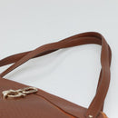 Salvatore Ferragamo Gancini Shoulder Bag Suede Brown Gold Auth 134733-8