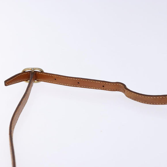 CELINE Macadam Canvas Shoulder Bag PVC Beige Gold Auth 134735