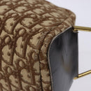 Christian Dior Trotter Canvas Shoulder Bag Brown Gold Auth 134737-10