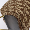 Christian Dior Trotter Canvas Shoulder Bag Brown Gold Auth 134737-13