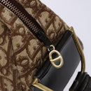 Christian Dior Trotter Canvas Shoulder Bag Brown Gold Auth 134737-14