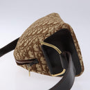 Christian Dior Trotter Canvas Shoulder Bag Brown Gold Auth 134737-5