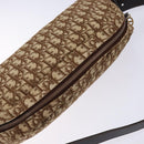 Christian Dior Trotter Canvas Shoulder Bag Brown Gold Auth 134737-6