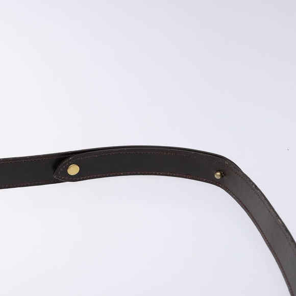 Christian Dior Trotter Canvas Shoulder Bag Brown Gold Auth 134737