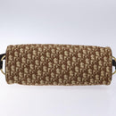 Christian Dior Trotter Canvas Shoulder Bag Brown Gold Auth 134737-9