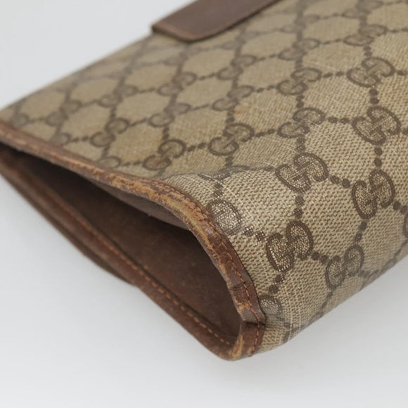 GUCCI GG Supreme Web Sherry Line Bag PVC Beige Brown 89 01 030 Auth 134738