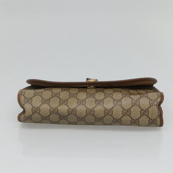 GUCCI GG Supreme Web Sherry Line Bag PVC Beige Brown 89 01 030 Auth 134738
