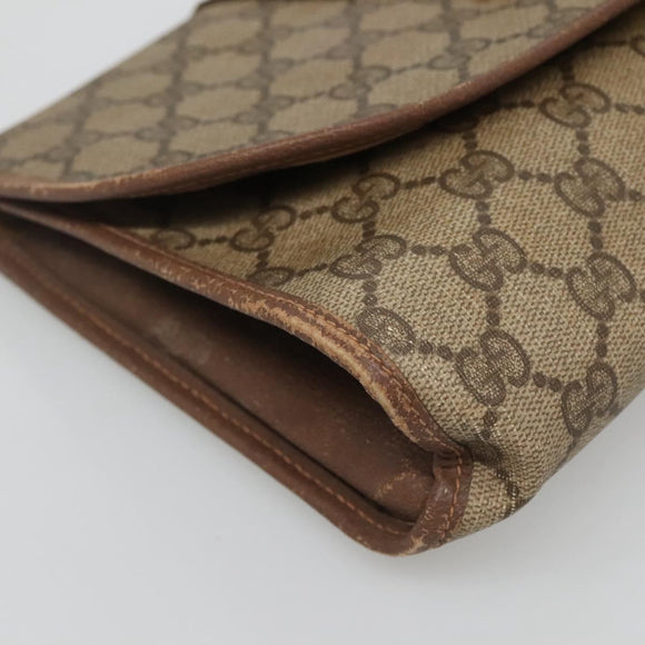 GUCCI GG Supreme Web Sherry Line Bag PVC Beige Brown 89 01 030 Auth 134738