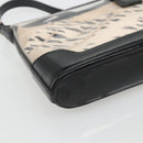 Salvatore Ferragamo Gancini Shoulder Bag Vinyl Black Beige Silver Auth 134739-16