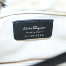 Salvatore Ferragamo Gancini Shoulder Bag Vinyl Black Beige Silver Auth 134739-12
