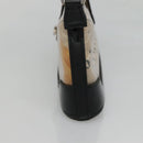 Salvatore Ferragamo Gancini Shoulder Bag Vinyl Black Beige Silver Auth 134739-4