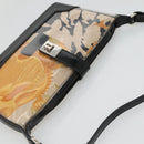 Salvatore Ferragamo Gancini Shoulder Bag Vinyl Black Beige Silver Auth 134739-6