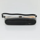 Salvatore Ferragamo Gancini Shoulder Bag Vinyl Black Beige Silver Auth 134739-5
