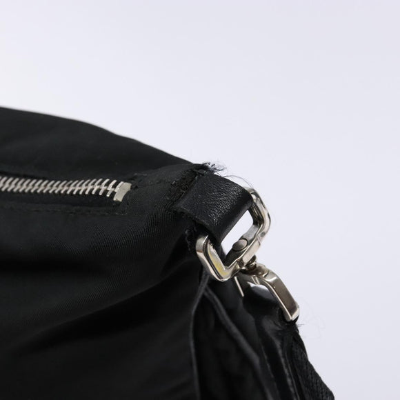 PRADA Shoulder Bag Nylon Leather Black Silver Auth 134740