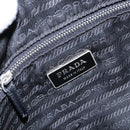 PRADA Shoulder Bag Nylon Leather Black Silver Auth 134740-21