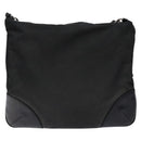 PRADA Shoulder Bag Nylon Leather Black Silver Auth 134740-2