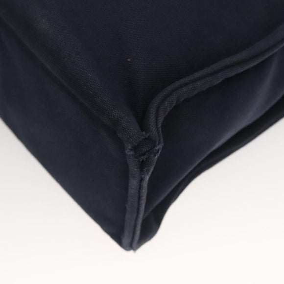 HERMES Fourre Tout GM Hand Bag Canvas Navy Silver Auth 134741