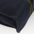 HERMES Fourre Tout GM Hand Bag Canvas Navy Silver Auth 134741-15