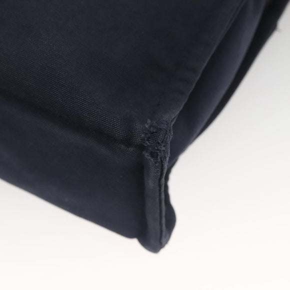 HERMES Fourre Tout GM Hand Bag Canvas Navy Silver Auth 134741