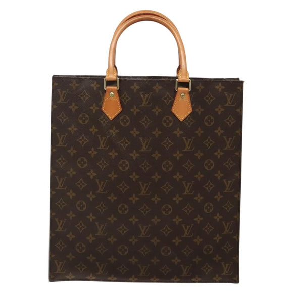 LOUIS VUITTON Monogram Sac Plat Hand Bag M51140 LV Auth 134747
