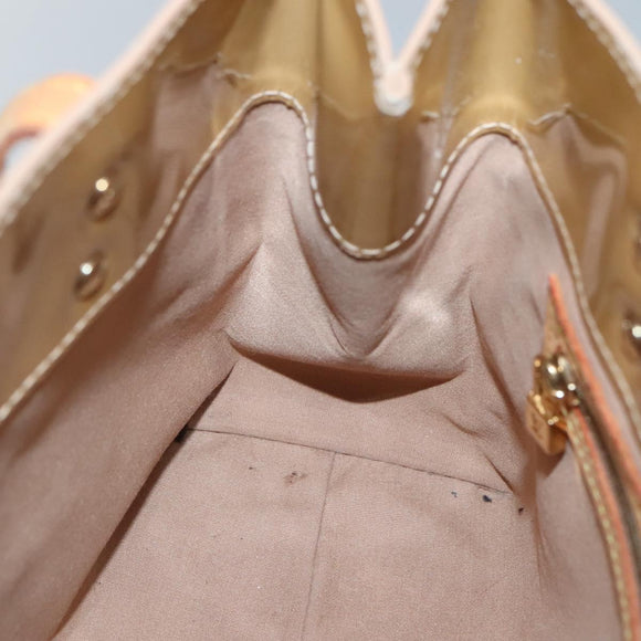 LOUIS VUITTON Monogram Vernis Reade PM Hand Bag Noisette M91334 LV Auth 134756