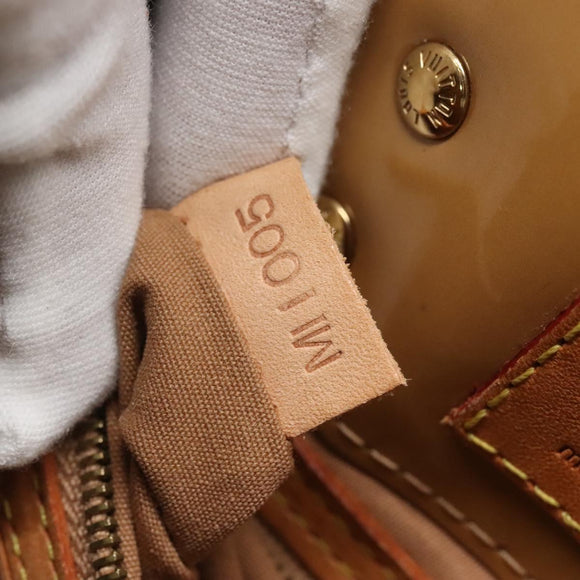 LOUIS VUITTON Monogram Vernis Reade PM Hand Bag Noisette M91334 LV Auth 134756