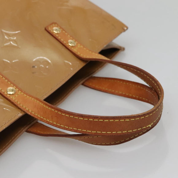 LOUIS VUITTON Monogram Vernis Reade PM Hand Bag Noisette M91334 LV Auth 134756