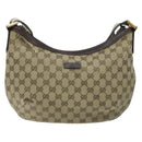 GUCCI GG Canvas Shoulder Bag Beige Gold 181092 Auth 134763-13