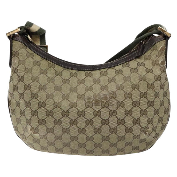 GUCCI GG Canvas Shoulder Bag Beige Gold 181092 Auth 134763