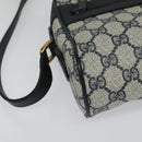 GUCCI GG Supreme Sherry Line Shoulder Bag PVC Navy Gold 68 02 004 Auth 134764-9