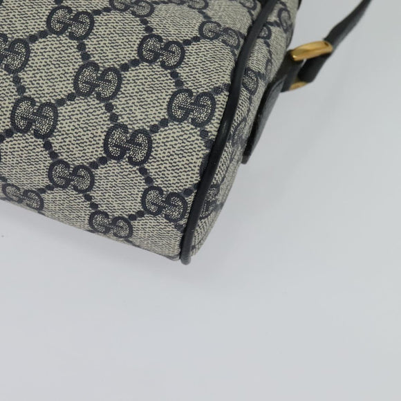 GUCCI GG Supreme Sherry Line Shoulder Bag PVC Navy Gold 68 02 004 Auth 134764