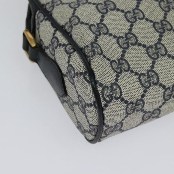 GUCCI GG Supreme Sherry Line Shoulder Bag PVC Navy Gold 68 02 004 Auth 134764