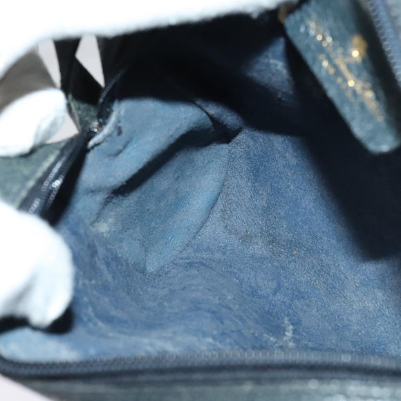 GUCCI GG Supreme Sherry Line Shoulder Bag PVC Navy Gold 68 02 004 Auth 134764