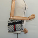 GUCCI GG Supreme Sherry Line Shoulder Bag PVC Navy Gold 68 02 004 Auth 134764-21