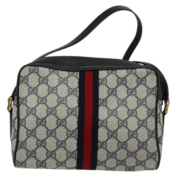 GUCCI GG Supreme Sherry Line Shoulder Bag PVC Navy Gold 68 02 004 Auth 134764 - 0