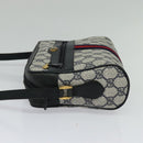 GUCCI GG Supreme Sherry Line Shoulder Bag PVC Navy Gold 68 02 004 Auth 134764-3