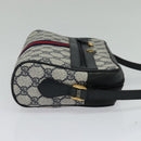 GUCCI GG Supreme Sherry Line Shoulder Bag PVC Navy Gold 68 02 004 Auth 134764-4