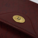 Christian Dior Honeycomb Canvas Shoulder Bag PVC Red Gold Auth 134766-17