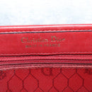 Christian Dior Honeycomb Canvas Shoulder Bag PVC Red Gold Auth 134766-18