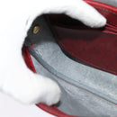 Christian Dior Honeycomb Canvas Shoulder Bag PVC Red Gold Auth 134766-20