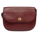 Christian Dior Honeycomb Canvas Shoulder Bag PVC Red Gold Auth 134766-13
