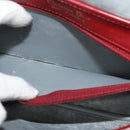 Christian Dior Honeycomb Canvas Shoulder Bag PVC Red Gold Auth 134766-12