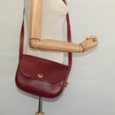 Christian Dior Honeycomb Canvas Shoulder Bag PVC Red Gold Auth 134766-21