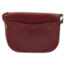 Christian Dior Honeycomb Canvas Shoulder Bag PVC Red Gold Auth 134766-2